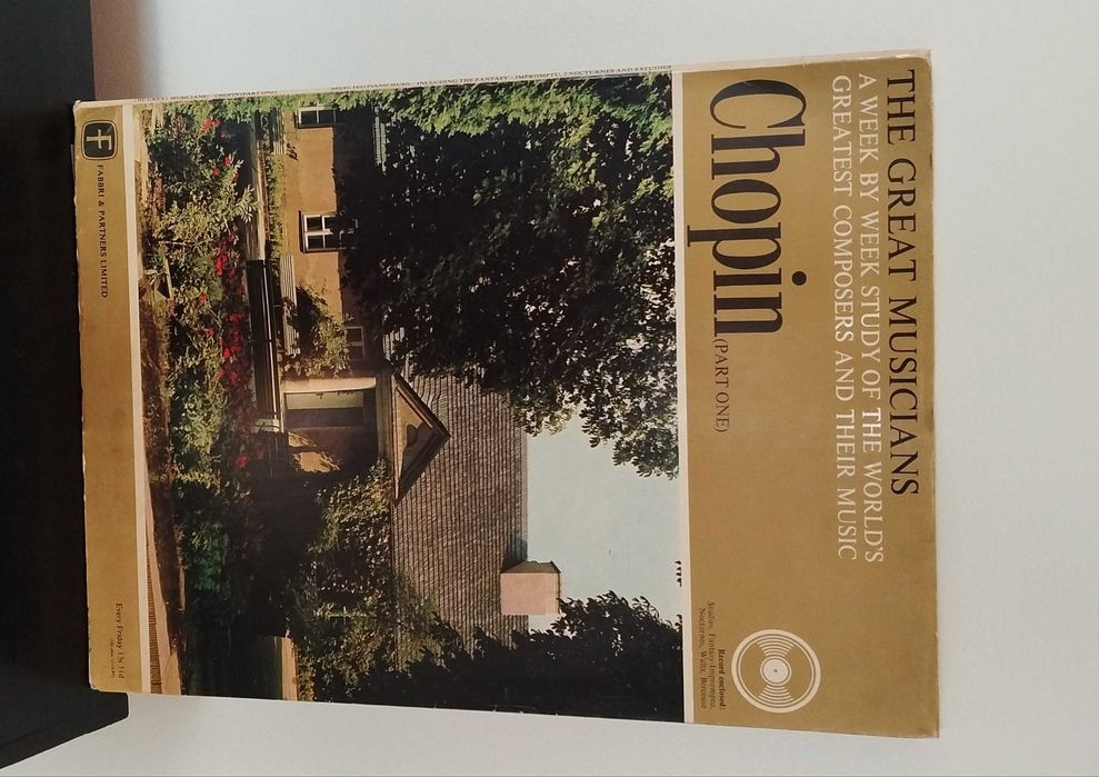 Vinil 33 1/3 rpm Chopin com revista antiga vida e obra incluída
