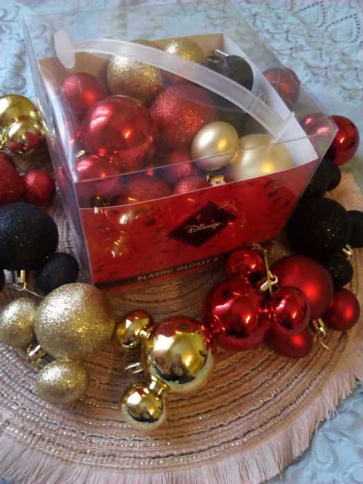 Bombki Disney choinkowe świąteczne Myszka Minnie Mickey brokat Komplet