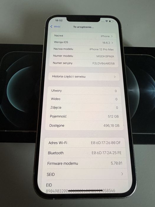 iPhone 12 Pro Max 512gb Silver Idealny Nowa Bateria 98%