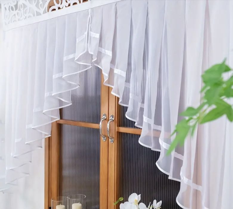 Firana panel biały 3 komplety