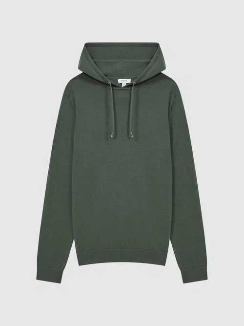 Кофта худі REISS Holland Merino Wool Hoodie