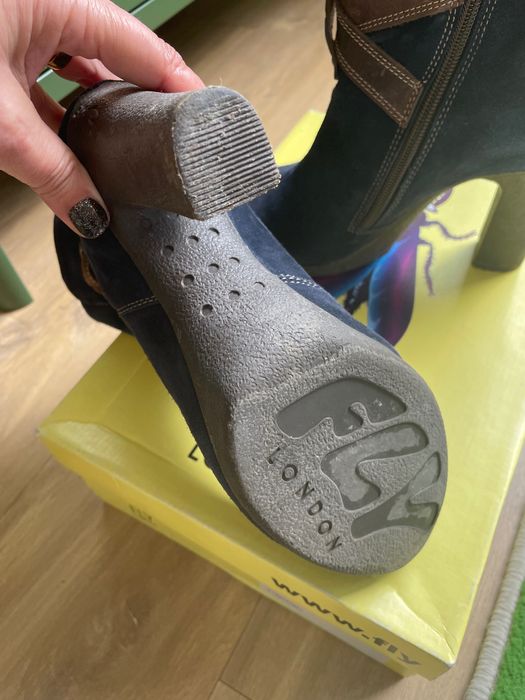 Botins botas Fly London camurça azul 39 mulher