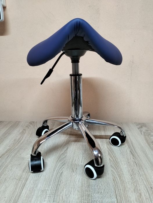 KKTONER Taboret siodłowy roboczy z regulacją wysokości niebieski