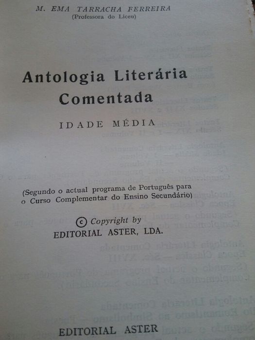 Antologia Literária Comentada (IDADE MÉDIA) Mª Ema Tarracha Ferreira