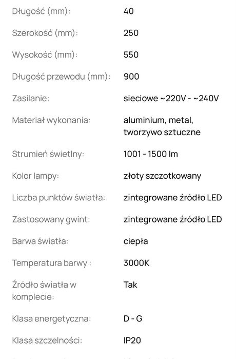 Nowoczesna lampa wisząca led