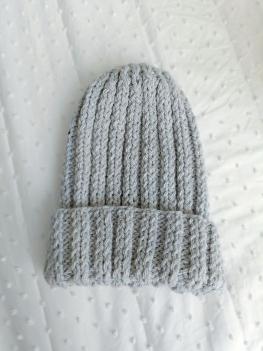 Czapka kolor szary handmade