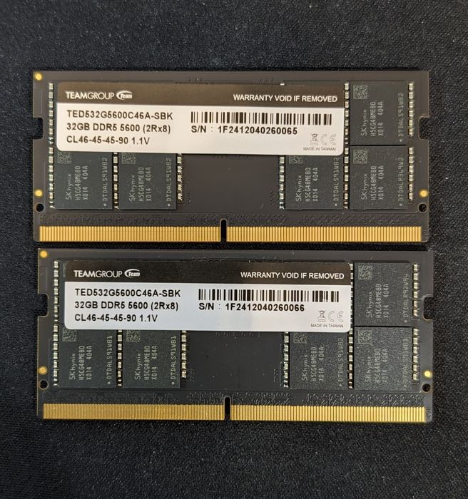 Team Group Crucial 64gb sodimm ddr5 5600mhz