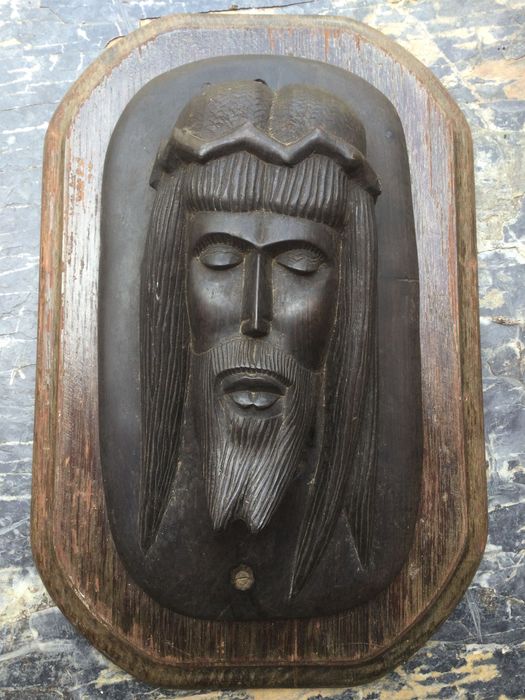 Escultura Cristo Pau Preto Moçambique 38 cm Arte Sácra 3,950 kg Tribal