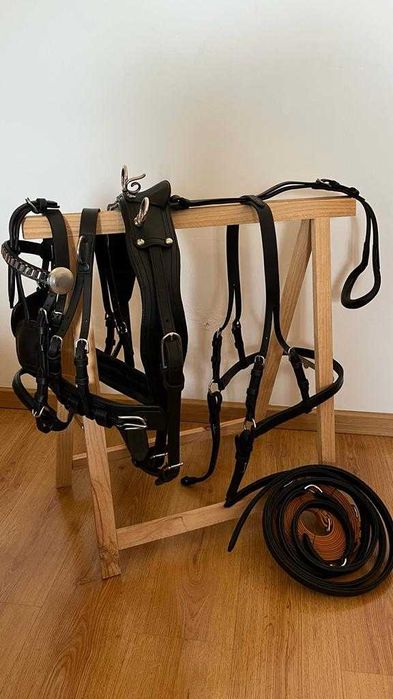 Arreios de Atrelagem em Couro - Pónei - Novos