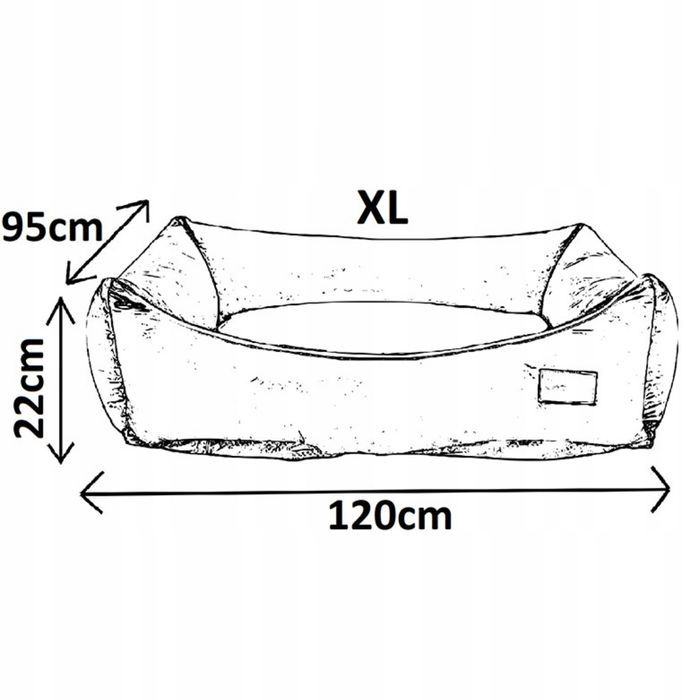 sofa posłanie dla dużego psa pitbull amstaff 120x95x22 cm xl czarna