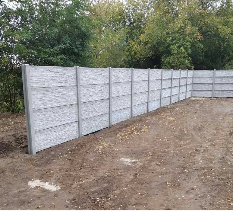 Забор, Секційний. Єврозабор, Бетонний