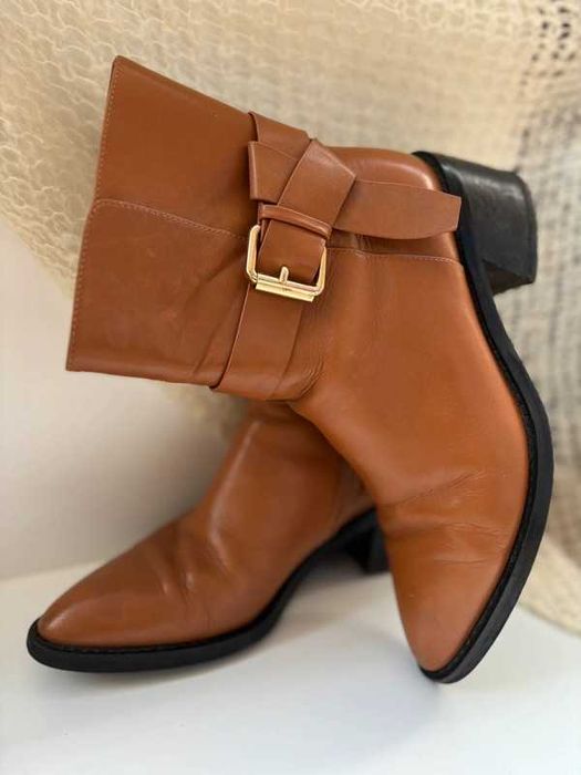 EVA LONGORIA designerskie kowbojki botki sztyblety 38 skórzane [699zł]