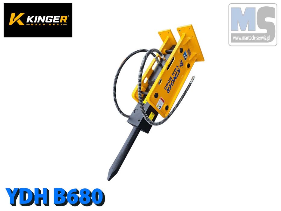 Młot hydrauliczny wyburzeniowy KINGER HB680 335kg do koparki GW 2 lata