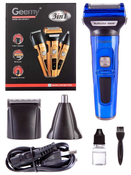 Машинка триммер для стрижки волос, бороды, ушей, носа  geemy gm-6617