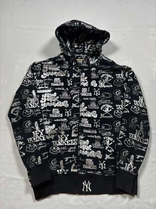Bluza rozpinana Majestic New York Yankees Fullprint Vintage retro boxy og swag USA hip-hop rap rozmiar S