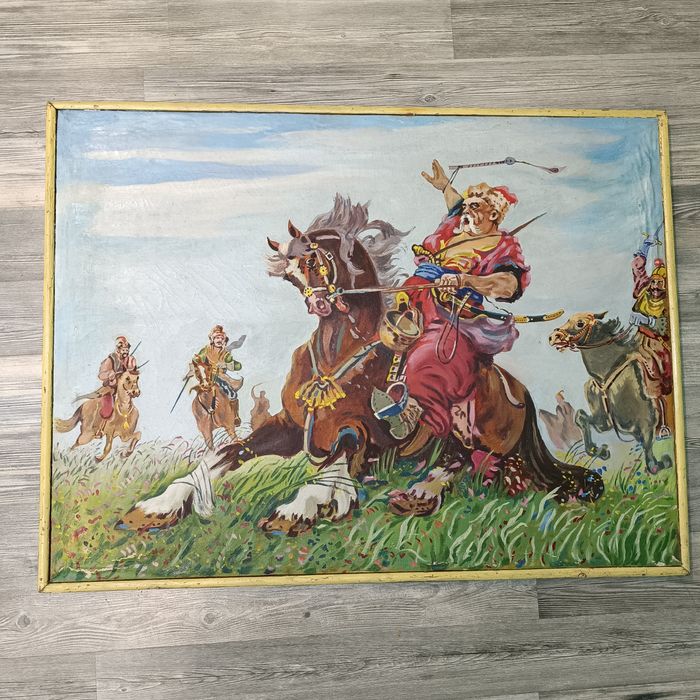 Картина стара велика  антикварна. Тарас Бульба.