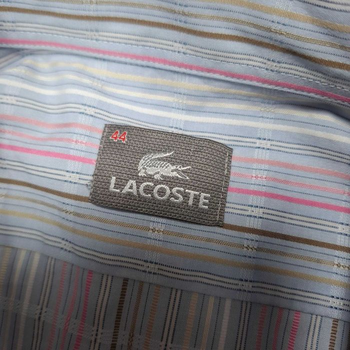 Lacoste oryginalna koszula męska r. 44 ( XL ) bawełna w paski krokodyl