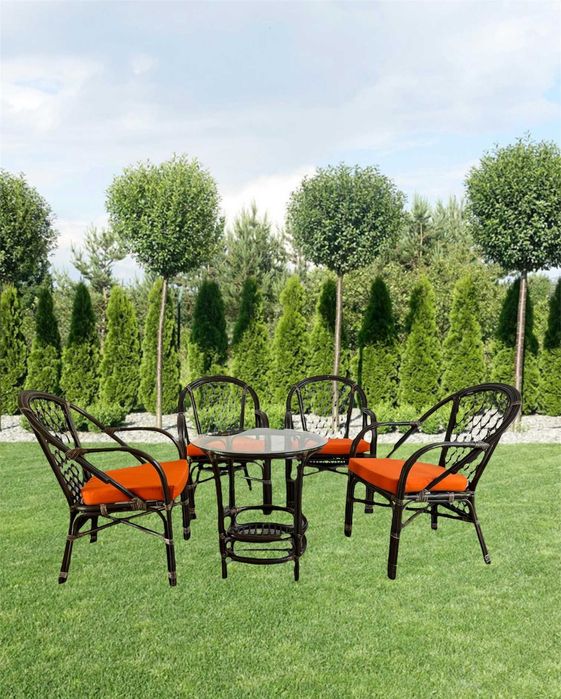 Eldar BAHAMA II zestaw meble ogrodowe rattanowe 4 osobowe brązowe