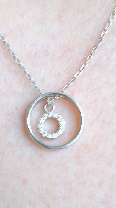 Nowa Srebrna Komplet biżuteria 925 kolczyki zawieszka łańcuszek Walent