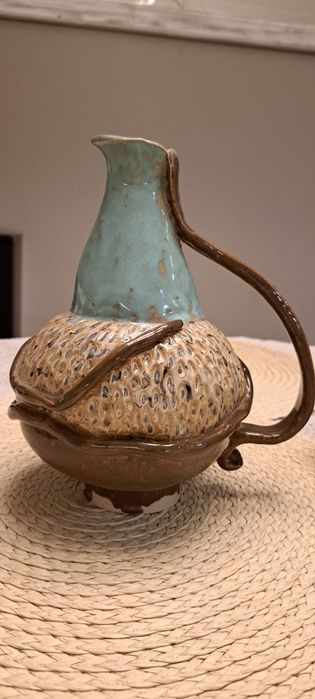 Ceramiczny dzban oraz patera, rękodzieło