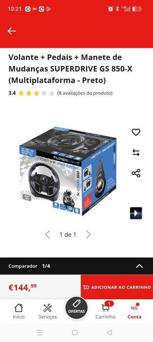 Volante + Pedais + Manete de Mudanças SUPERDRIVE GS 850-X (Multiplataforma - Preto)
