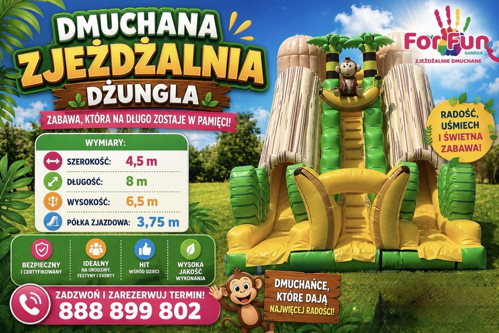 Wynajem zjezdzalni dmuchanych