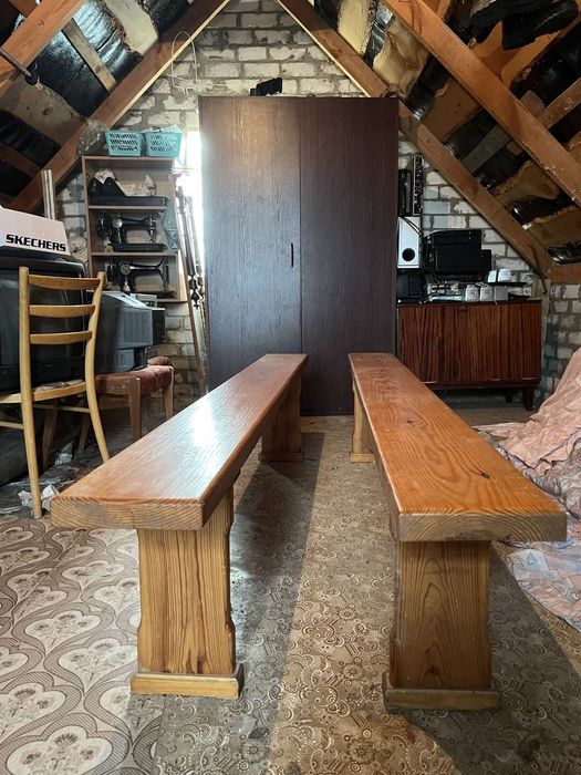 Набор деревянный сосна.стол и две лавки