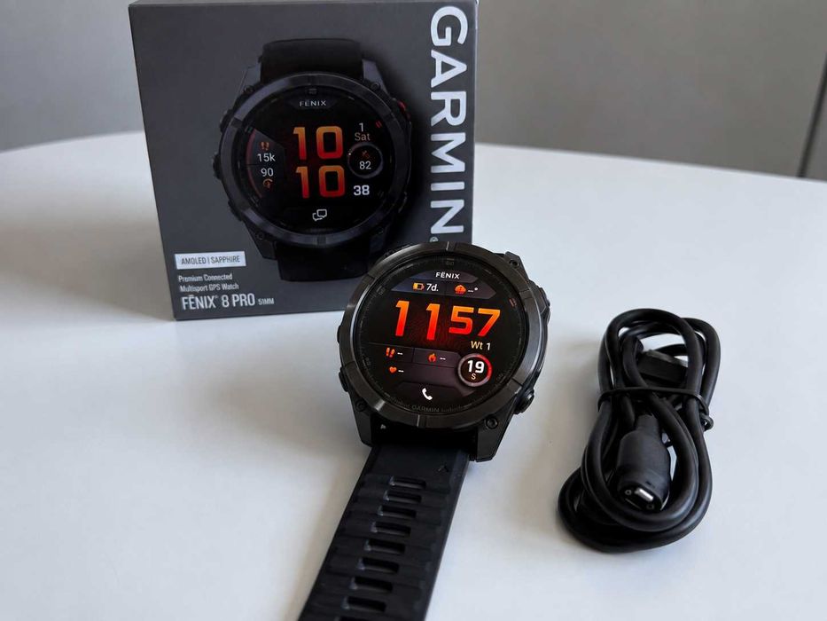 Garmin Fēnix 8 Pro 51mm AMOLED Sapphire Titanium – jak nowy, gwarancja
