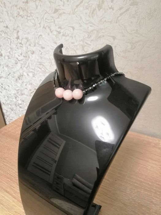 Чокер з гематитом та рожевим опалом