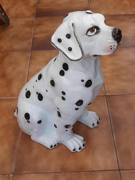 Cão DÁLMATA feito em barro - Louça de Portugal NOVO MODELO super fofo