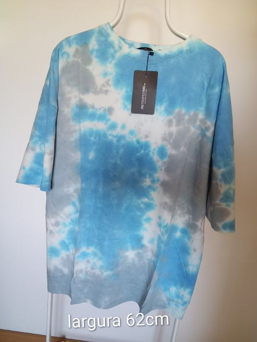 T-shirt tie-dye marca Pretty Little Thing UK nova tamanho XL azul