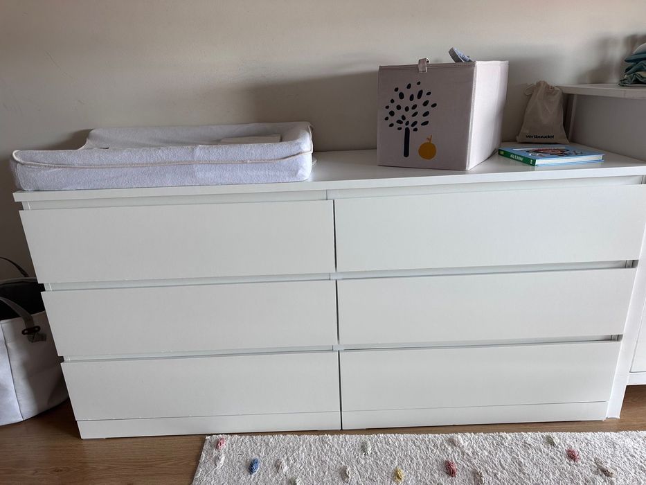 Cómoda Dupla Branca - 6 Gavetas