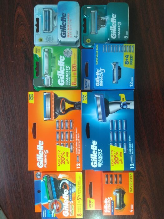 Касети для гоління Gillette Fusion5, Proglide, Mach3, Turbo