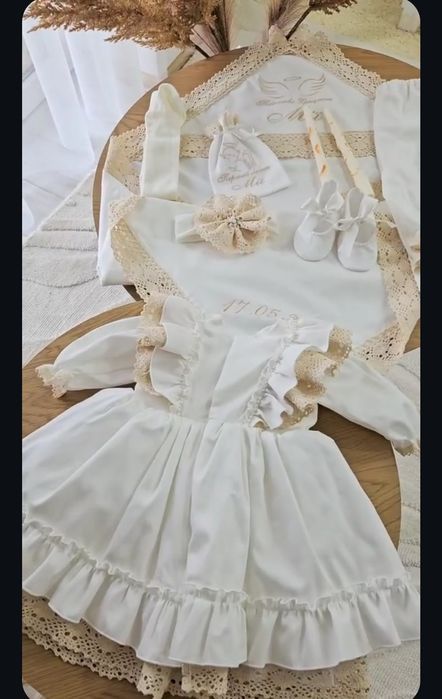 Святкова пишна сукня, штанці, пінетки  та пов'язка