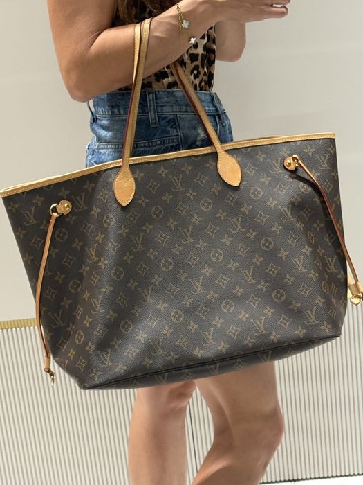 Torba lv louis vuitton neverfull monogram brąz