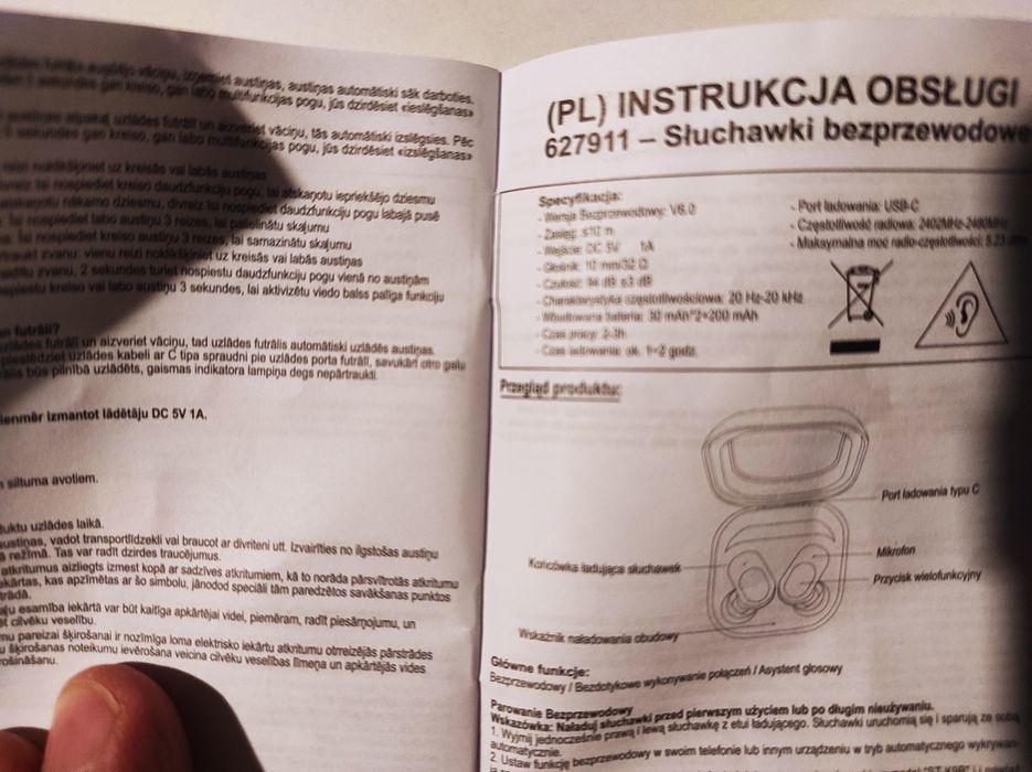 Słuchawki bezprzewodowe  3mk  białe