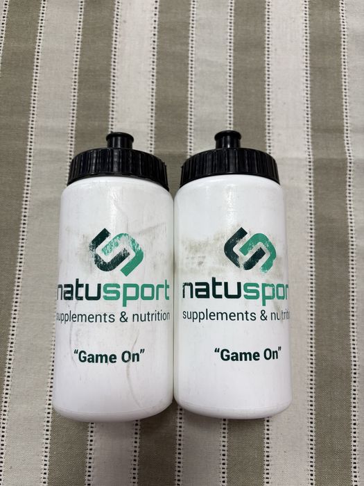 Bidony kolarskie biegowe Natusport białe zielone 500ml