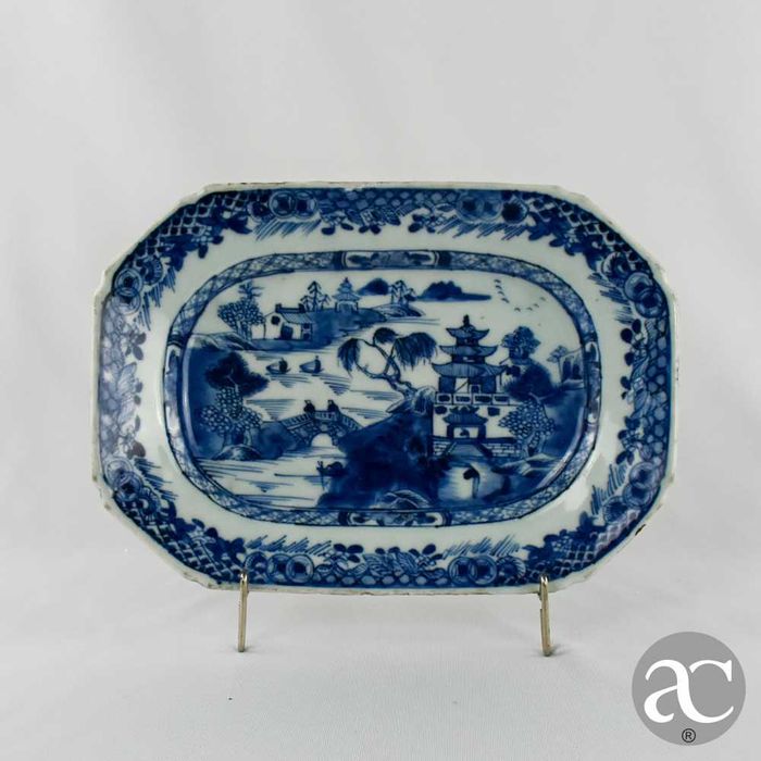 Travessa China, pagodes e Paisagem, período Qianlong, séc. XVIII