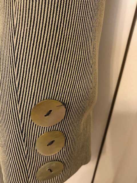 Casaco senhora azul escuro risca branca, Electre, tamanho 40, com saia