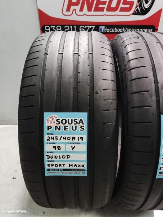 2 pneus semi novos 245-40r19 dunlop - oferta dos portes