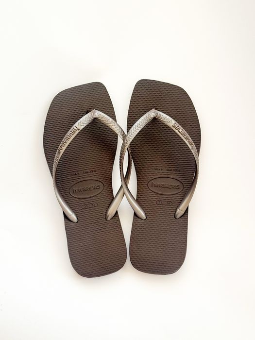 жіночі вʼєтнамки Havaianas Square (темно-коричневі) | Оригінал 35/36 розмір 23 см