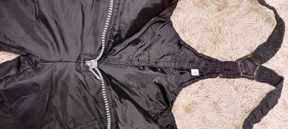 Чорний зимовий напівкомбінезон, штаны лижні розмір 92см