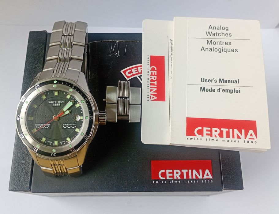 Zegarek Certina DS Blue Ribbon diver helium Valve 330m vintage