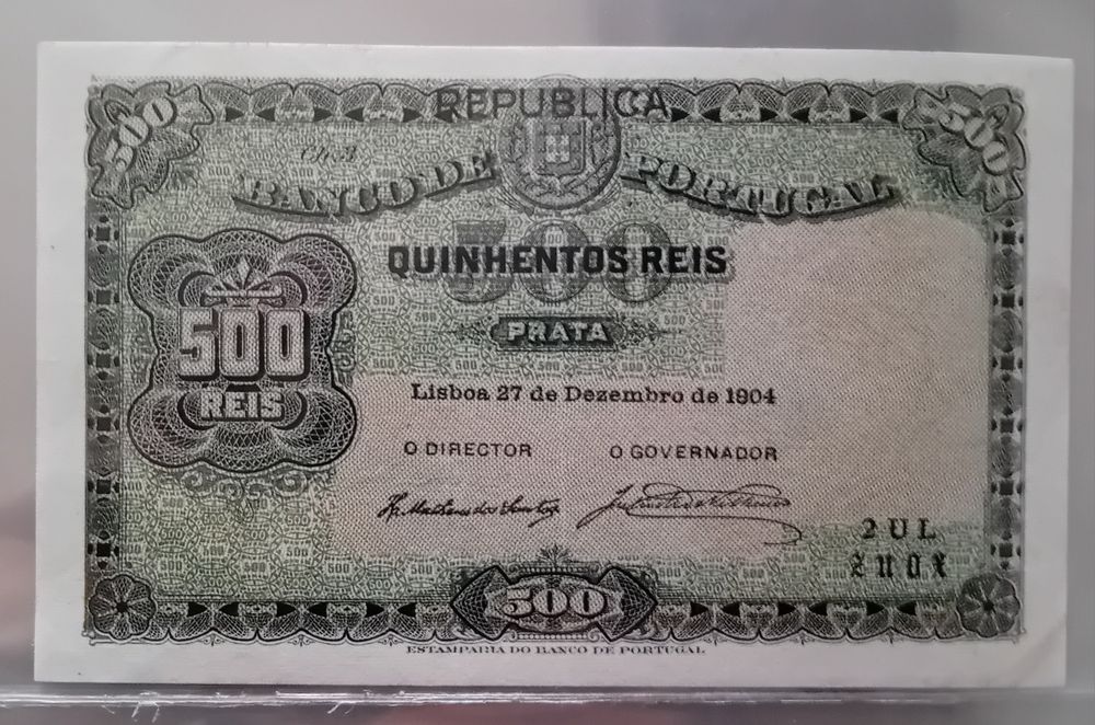 Notas de 500 reis 1910 e 1904