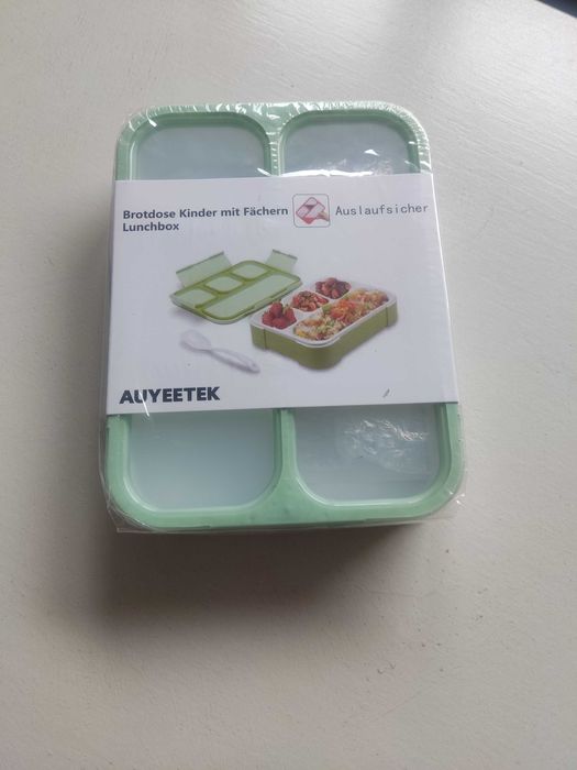 Pudełko na lunch Auyeetek z 4 przegródkami, 1000 ml, zielone
