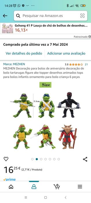 Miniaturas de tartarugas ninja para decoração de bolos