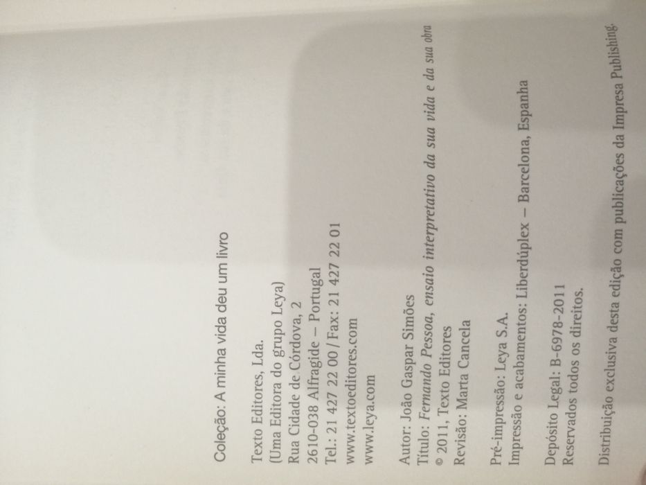 A minha vida deu um livro - Fernando Pessoa