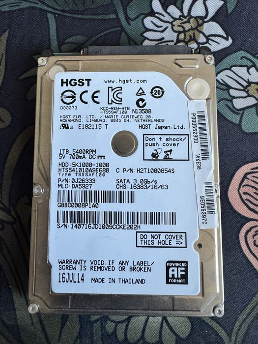 Disco Rígido HGST 1TB 2.5”