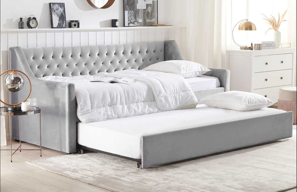 Cama gavetão Veludo Beliani Montargis 90 x 200 cm (sem colchao)