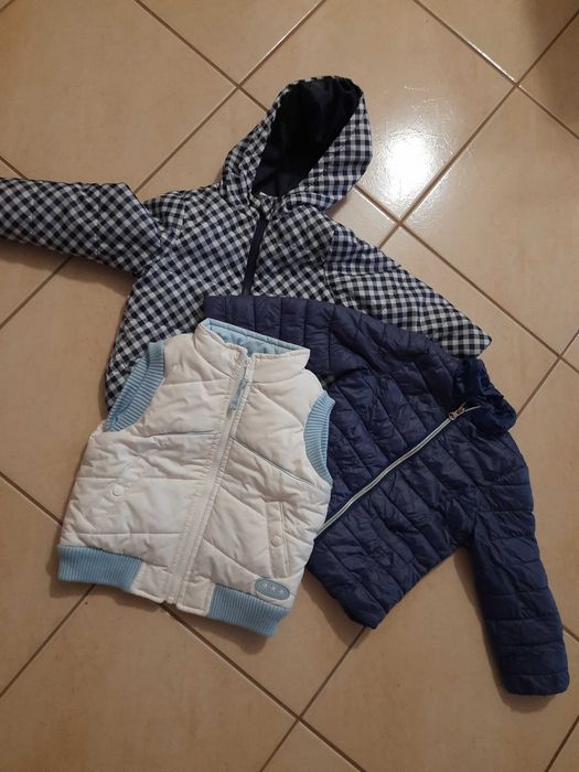 2x kurtka kamizelka 92 2/3 lata wiosna jesien